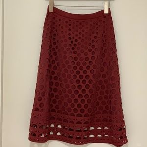 J.Crew Perforated eyelet A-line skirt - NEW